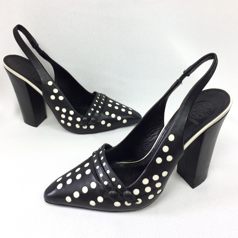 Tory Burch Kay Retro Mod Block Heels Sz 7.5